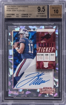 2018 Panini Contenders "Rookie Ticket" Cracked Ice #105A Josh Allen Signed Rookie Card (#06/24) - BGS GEM MINT 9.5/BGS 10